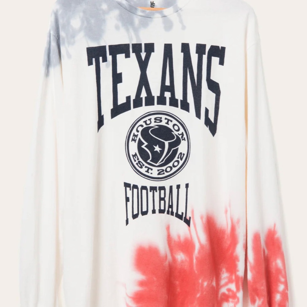 NFL Houston Texans Tie Dye Long Sleeve Flea Market Tee - Junk Food